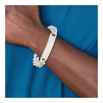 Sterling Silver Figaro ID Bracelet – view 6
