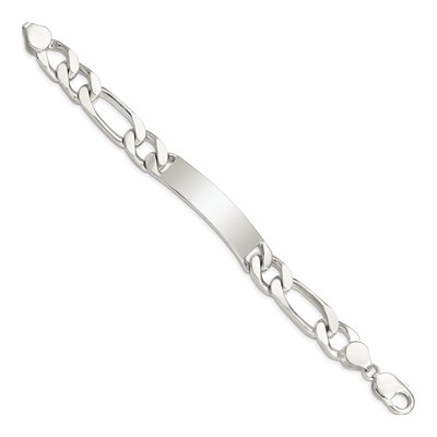 Sterling Silver Figaro ID Bracelet – view 3