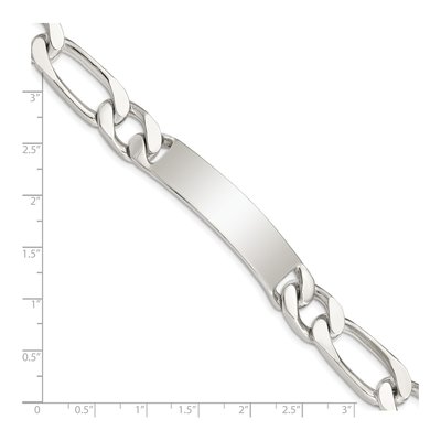Sterling Silver Figaro ID Bracelet – view 5