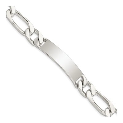 Sterling Silver Figaro ID Bracelet