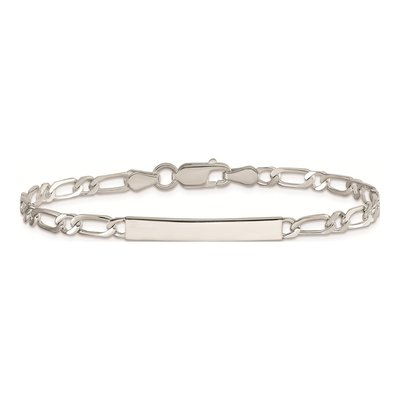 Sterling Silver Figaro ID Bracelet – view 4