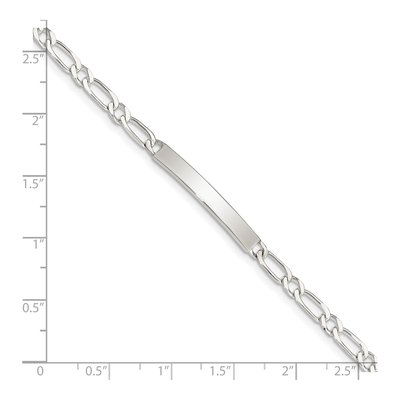 Sterling Silver Figaro ID Bracelet – view 5