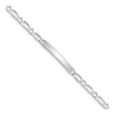 Sterling Silver Figaro ID Bracelet