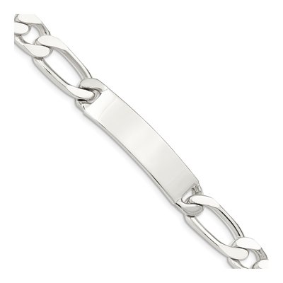 Sterling Silver Figaro Link ID Bracelet