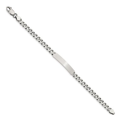 Sterling Silver Curb ID Bracelet – view 3