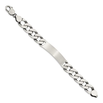 Sterling Silver Curb Link ID Bracelet – view 3