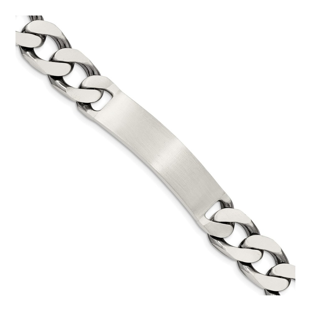 Sterling Silver Curb Link ID Bracelet