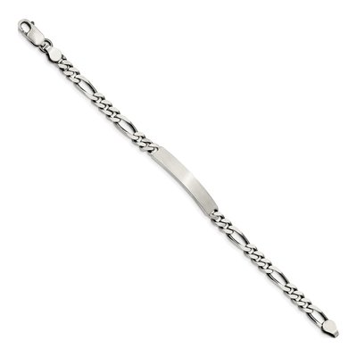 Sterling Silver Figaro ID Bracelet – view 3