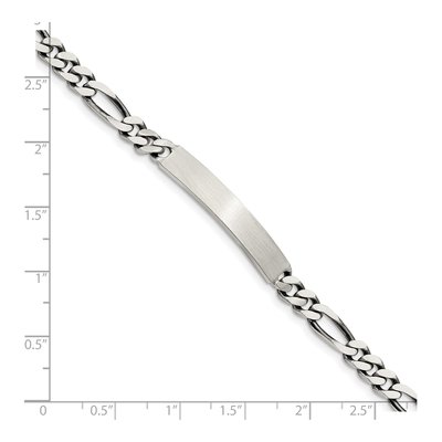 Sterling Silver Figaro ID Bracelet – view 4