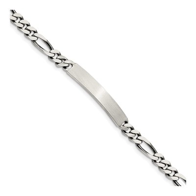 Sterling Silver Figaro ID Bracelet