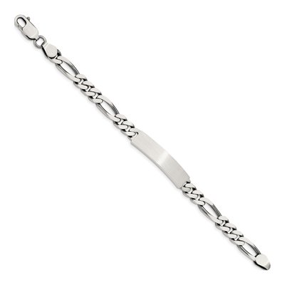 Sterling Silver Figaro ID Bracelet – view 4