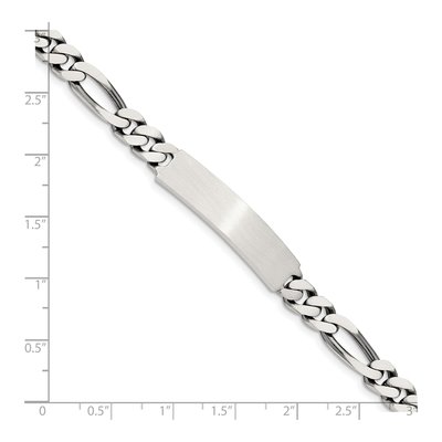 Sterling Silver Figaro ID Bracelet – view 5