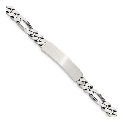 Sterling Silver Figaro ID Bracelet