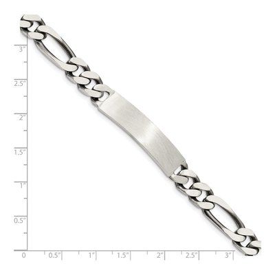 Sterling Silver Antiqued Figaro Link ID Bracelet – view 4