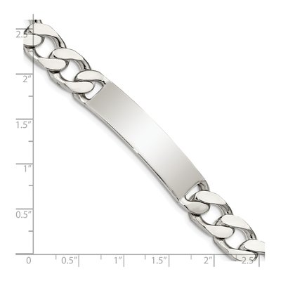 Sterling Silver Curb Link ID Bracelet – view 4