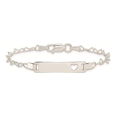Sterling Silver Heart Baby ID Bracelet – view 5