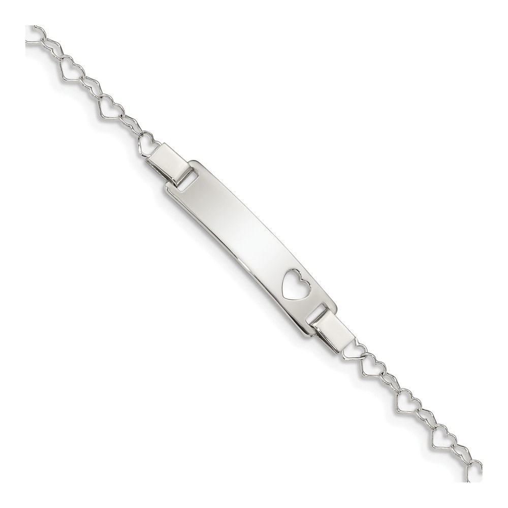 Sterling Silver Heart Baby ID Bracelet
