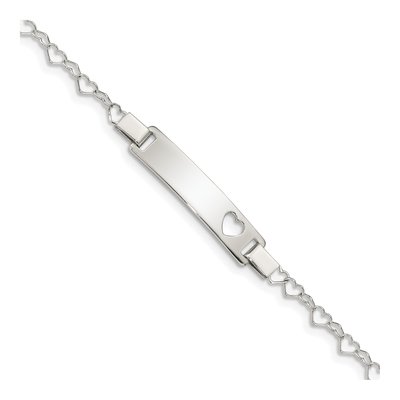 Sterling Silver Heart Baby ID Bracelet