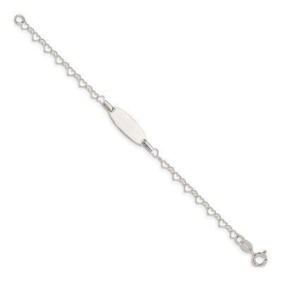 Sterling Silver Kids' Heart ID Bracelet – view 3