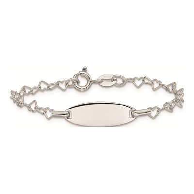 Sterling Silver Kids' Heart ID Bracelet – view 4