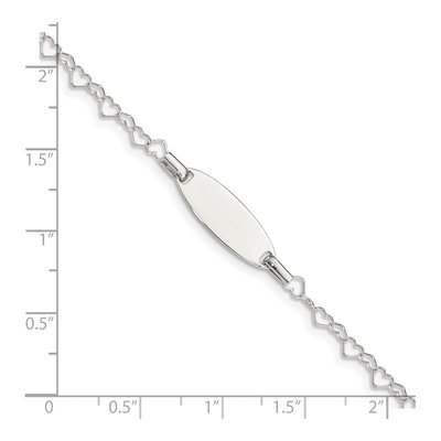 Sterling Silver Kids' Heart ID Bracelet – view 5