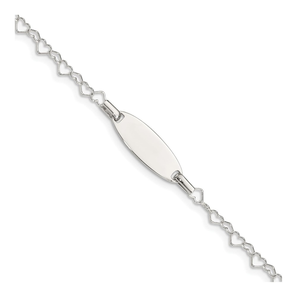 Sterling Silver Kids' Heart ID Bracelet