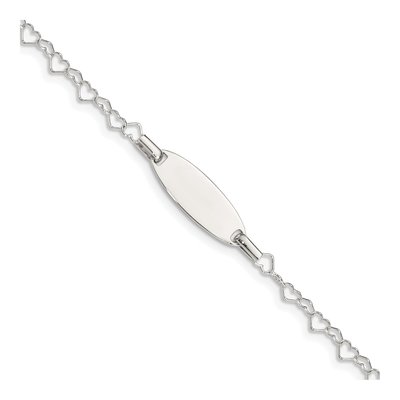 Sterling Silver Kids' Heart ID Bracelet