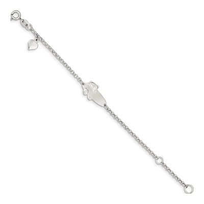 Sterling Silver Kids' Teddy Bear ID Bracelet – view 3
