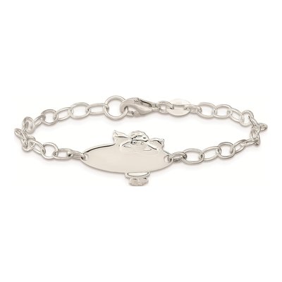 Sterling Silver Angel Baby ID Bracelet – view 4