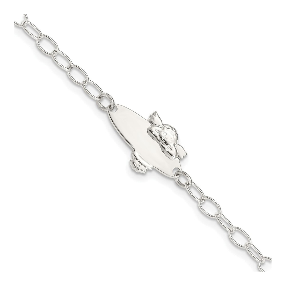Sterling Silver Angel Baby ID Bracelet, Engravable