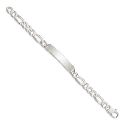 Sterling Silver Figaro Link Id Bracelet – view 3