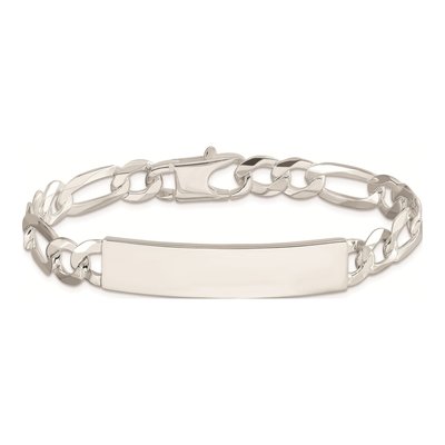 Sterling Silver Figaro Link Id Bracelet – view 4