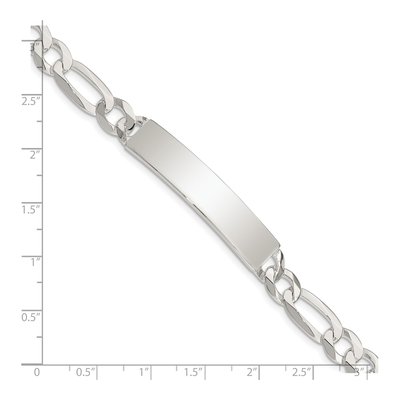 Sterling Silver Figaro Link Id Bracelet – view 5