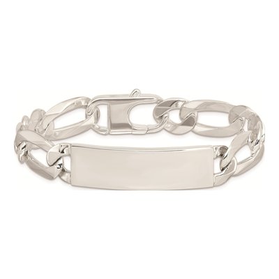 Sterling Silver Figaro Link Id Bracelet – view 4