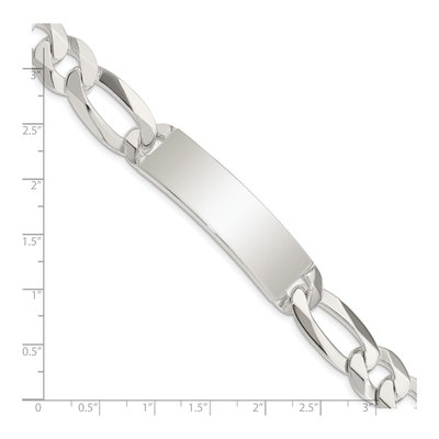 Sterling Silver Figaro Link Id Bracelet – view 5