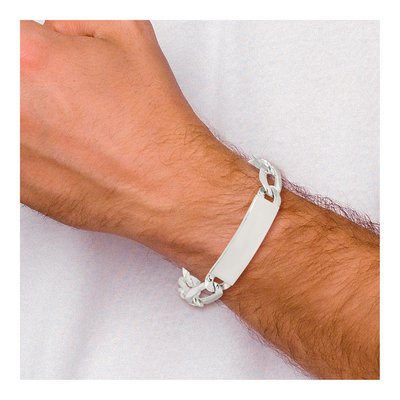 Sterling Silver Figaro Link Id Bracelet – view 6