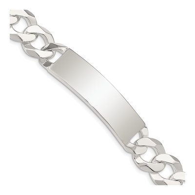 Sterling Silver Curb Link ID Bracelet