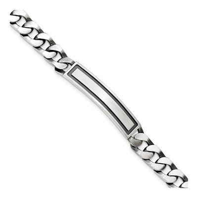 Sterling Silver Curb Link ID Bracelet