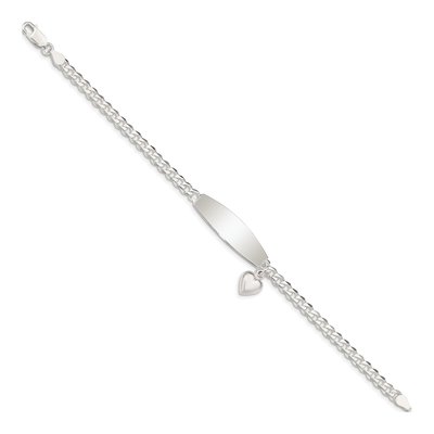 Sterling Silver Heart ID Bracelet – view 3