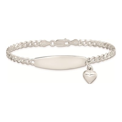 Sterling Silver Heart ID Bracelet – view 4