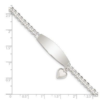 Sterling Silver Heart ID Bracelet – view 5