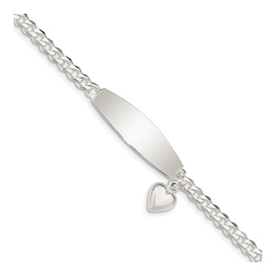 Sterling Silver Heart ID Bracelet