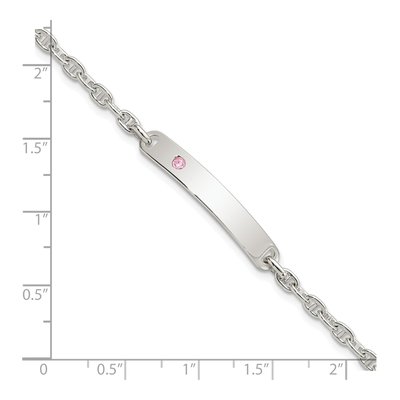 Sterling Silver CZ ID Bracelet – view 3
