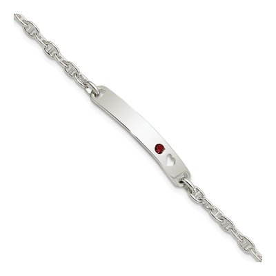 Sterling Silver CZ ID Bracelet