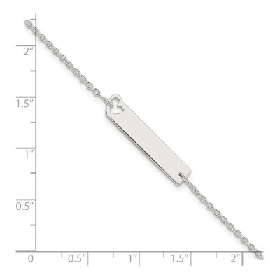Sterling Silver Heart ID Bracelet – view 3