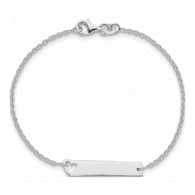 Sterling Silver Heart ID Bracelet – view 4