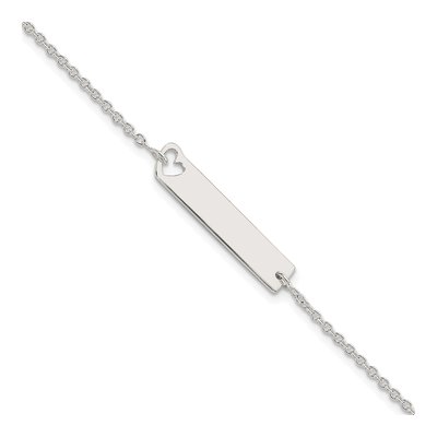 Sterling Silver Heart ID Bracelet