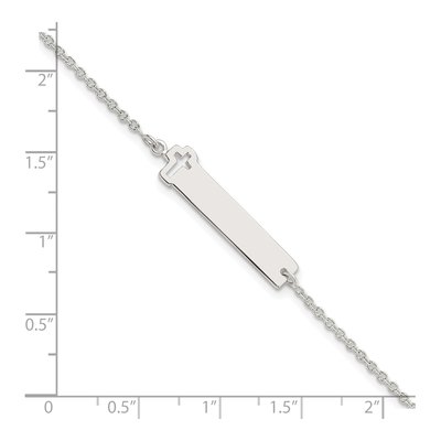 Sterling Silver Cross ID Bracelet – view 2