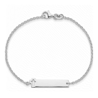 Sterling Silver Cross ID Bracelet – view 3