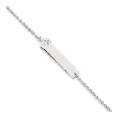 Sterling Silver Cross ID Bracelet